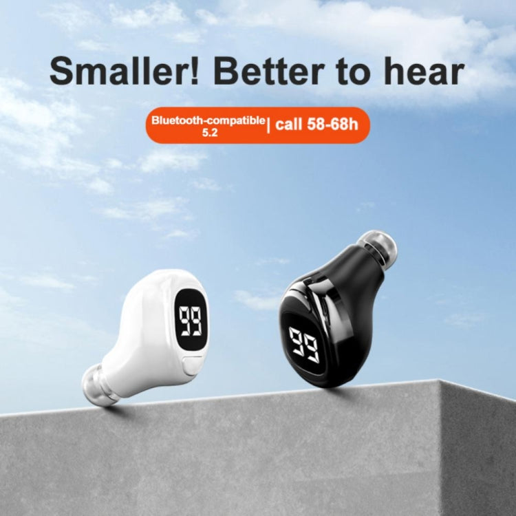 Casque Bluetooth F6, mini-écouteur invisible à affichage numérique, F6 noir, F6 blanc